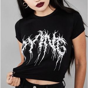 Widow “Dying” fitted crop top